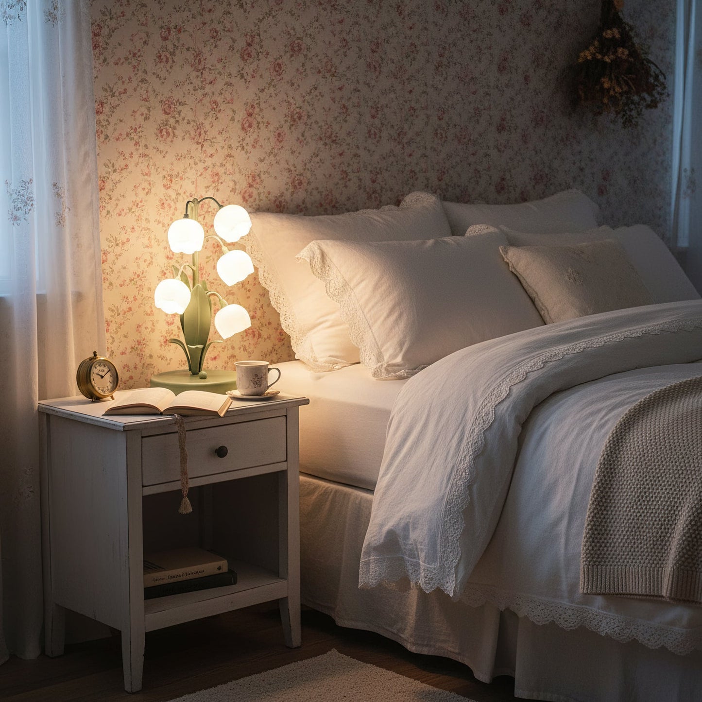 Twinkla | Contemporary Floral Orchid Accent Light for  Bedroom
