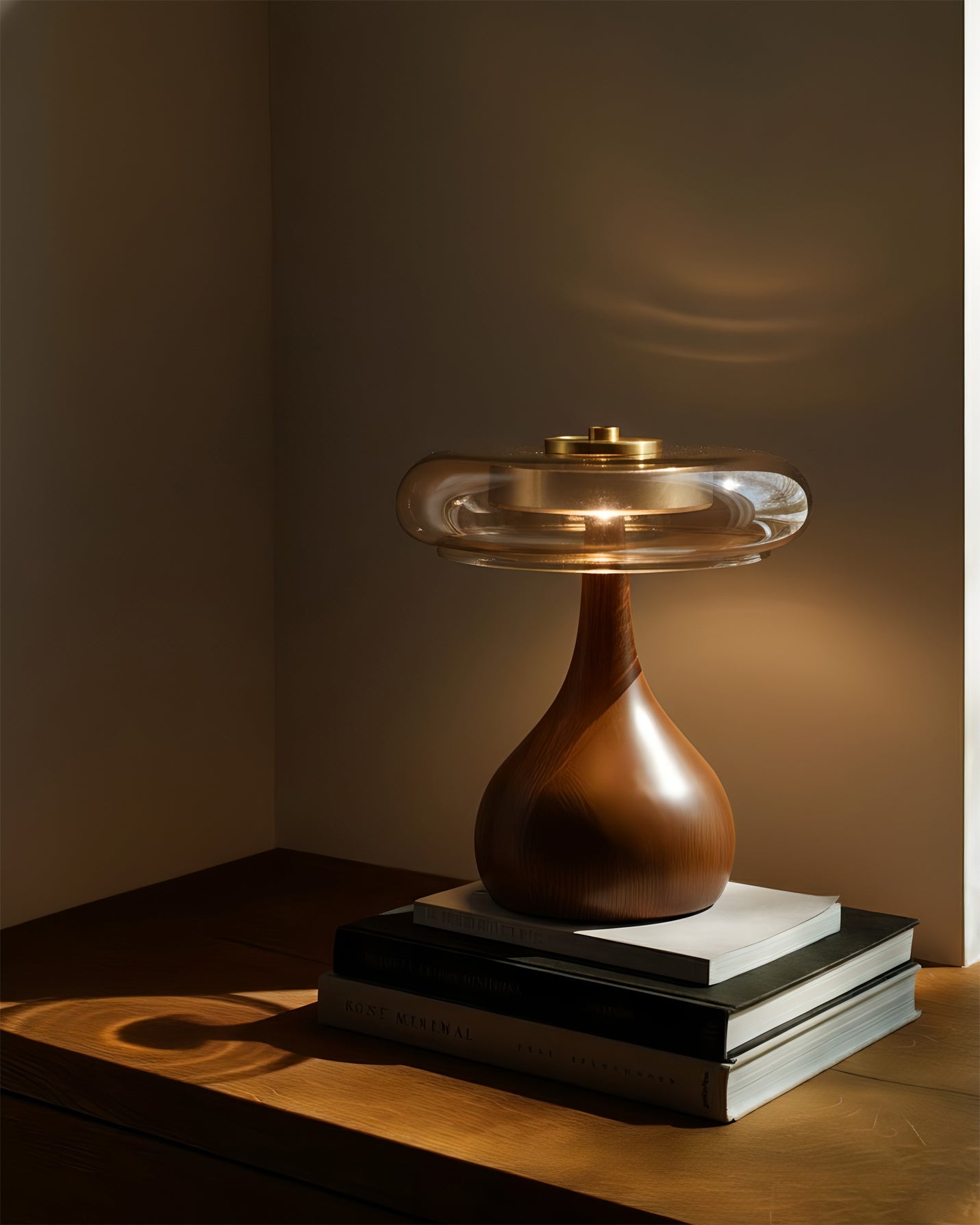 Mistelle | Adjustable Brass Wood LED Cool Light Table Lamp