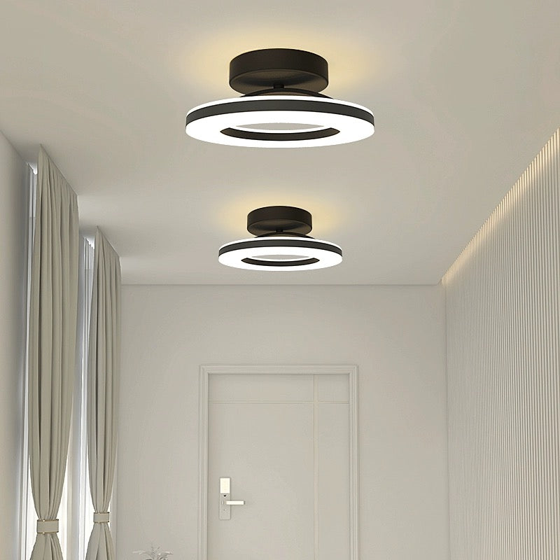 Lyra | Ceiling Light Gold Iron LED Flush Mount for Hallway and Entryway