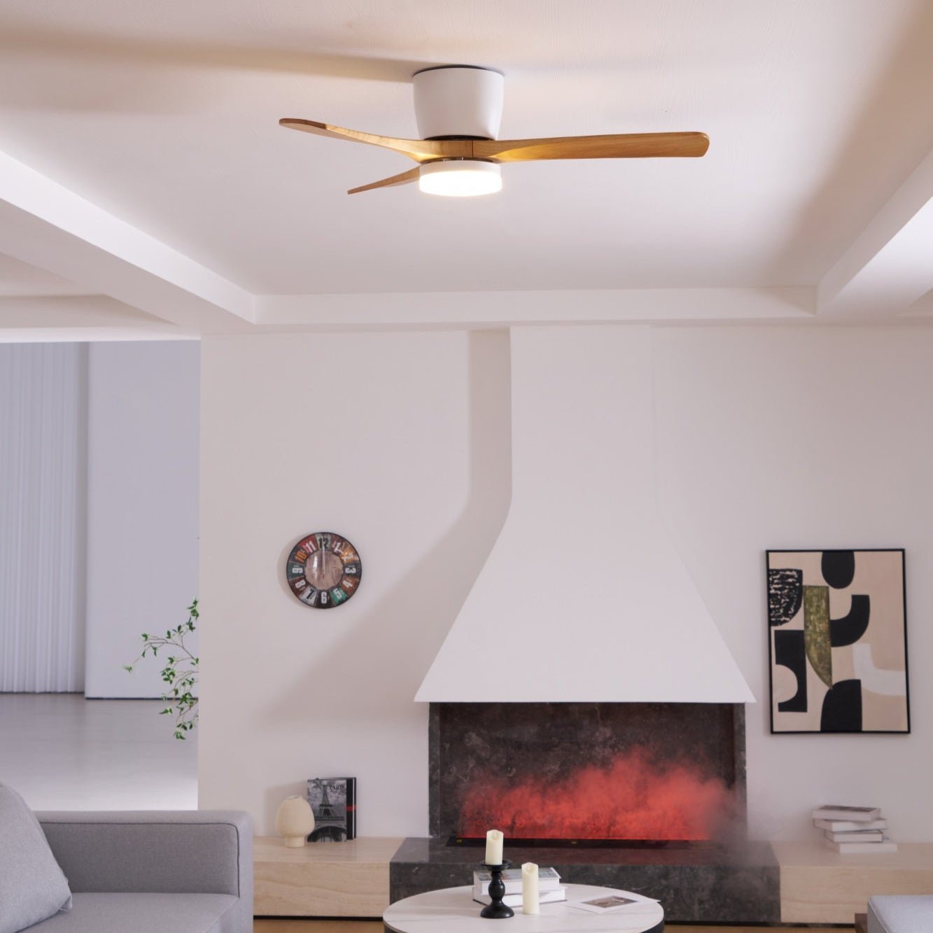 Aura | Wooden LED Ceiling Fan with Light (42” / 48” / 52”)