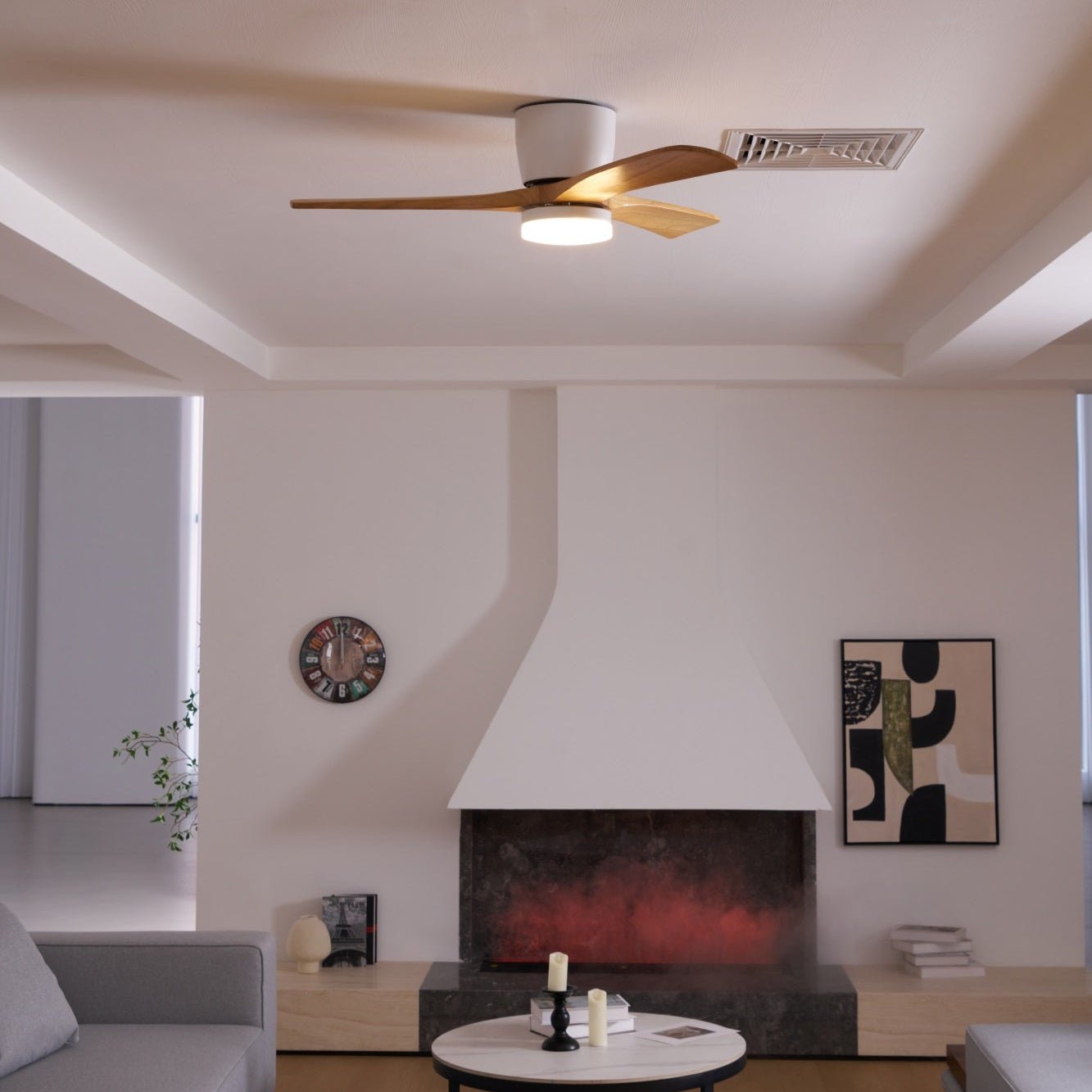 Aura | Wooden LED Ceiling Fan with Light (42” / 48” / 52”)