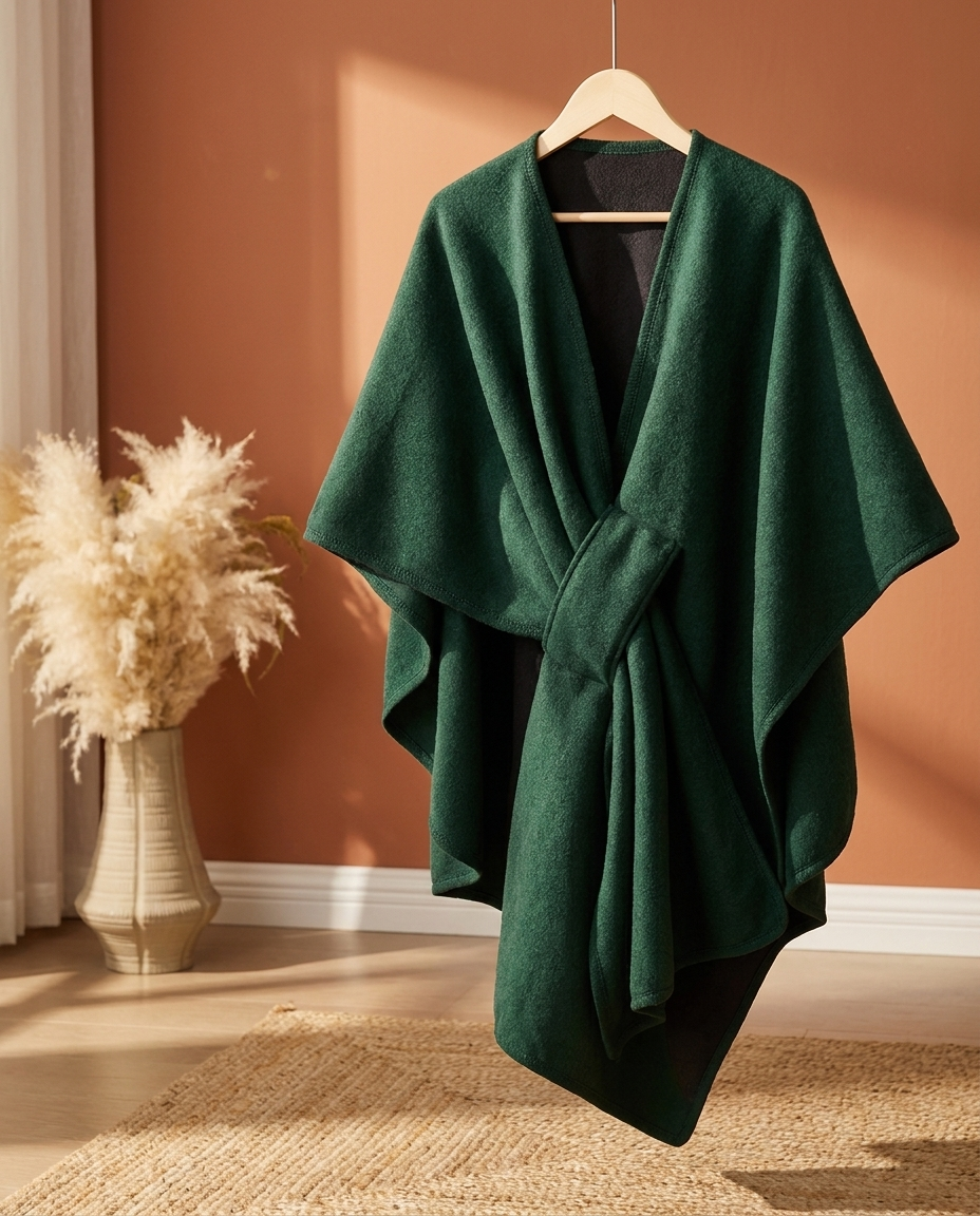 Fleece Wrap Shawl for Layering - Office to Evening