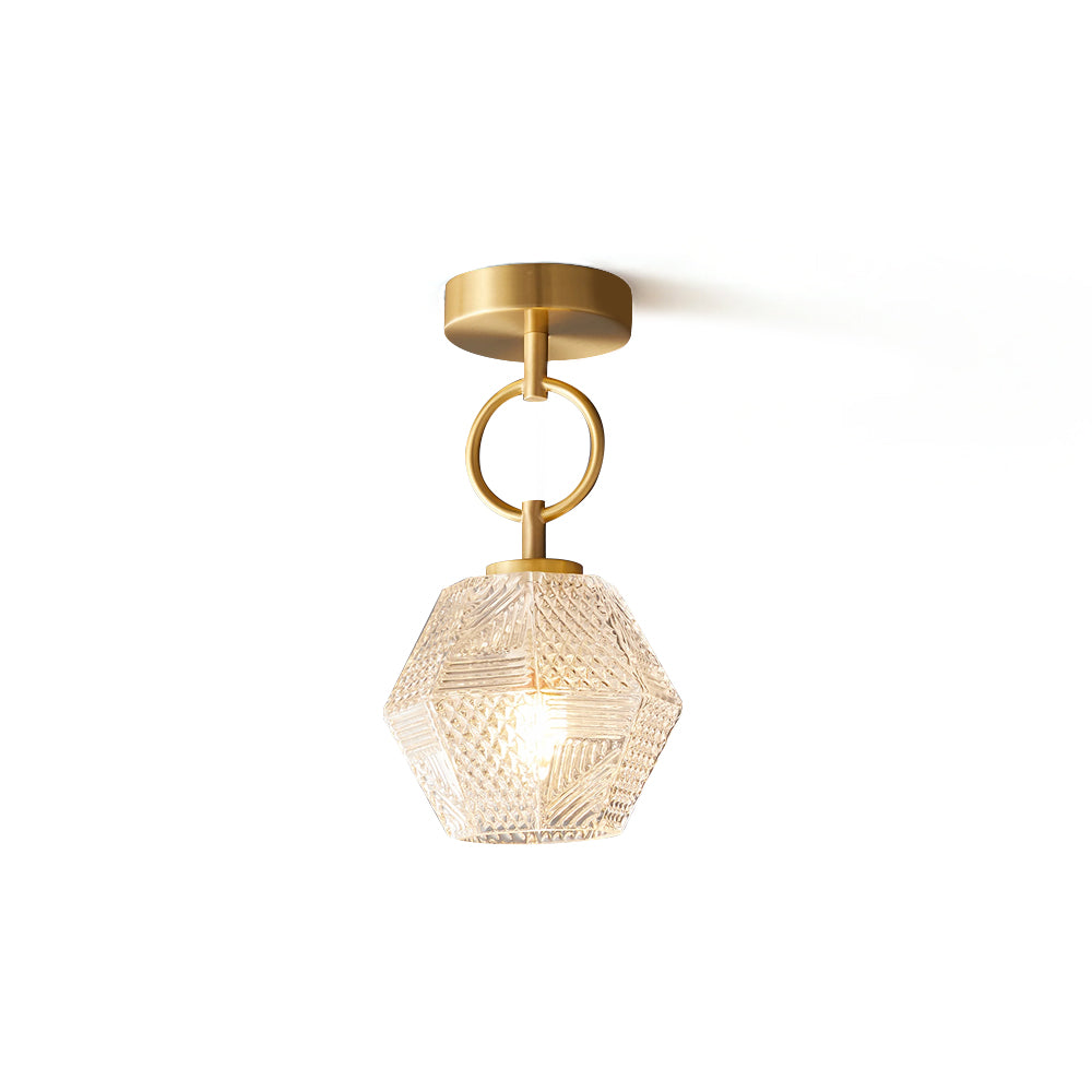 Aurevia | Diamond Cut Glass Brass Art Deco Pendant Light