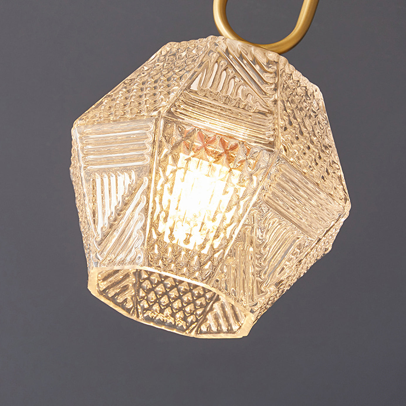 Aurevia | Diamond Cut Glass Brass Art Deco Pendant Light