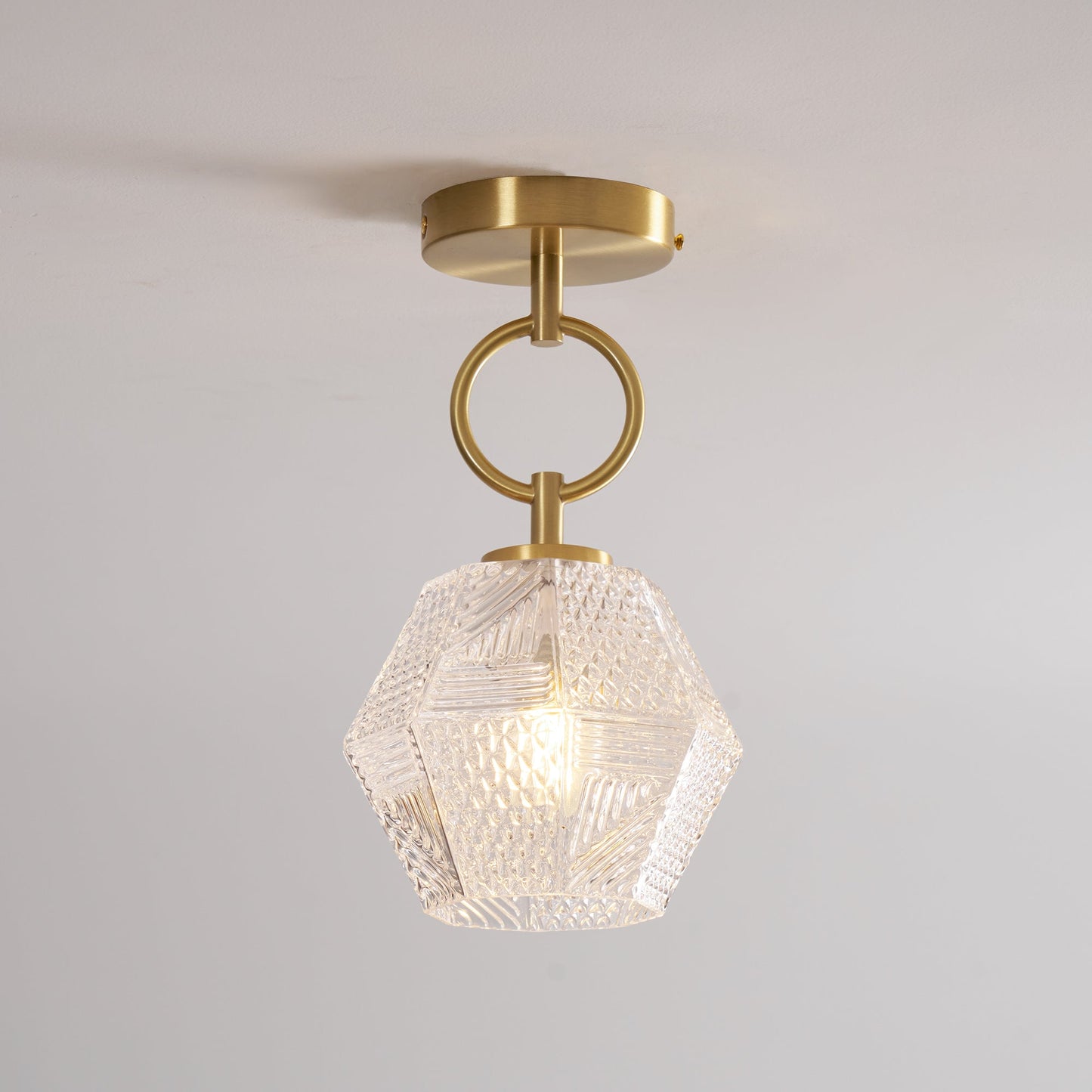 Aurevia | Diamond Cut Glass Brass Art Deco Pendant Light