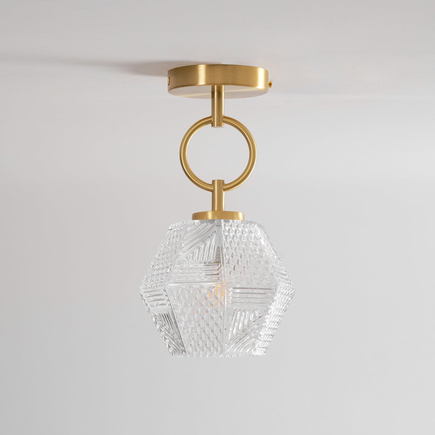 Aurevia | Diamond Cut Glass Brass Art Deco Pendant Light