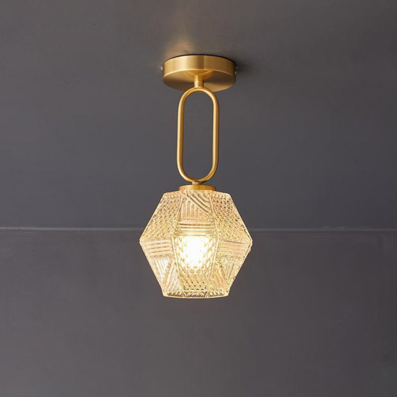 Aurevia | Diamond Cut Glass Brass Art Deco Pendant Light