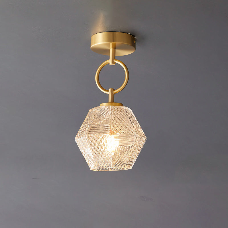 Aurevia | Diamond Cut Glass Brass Art Deco Pendant Light