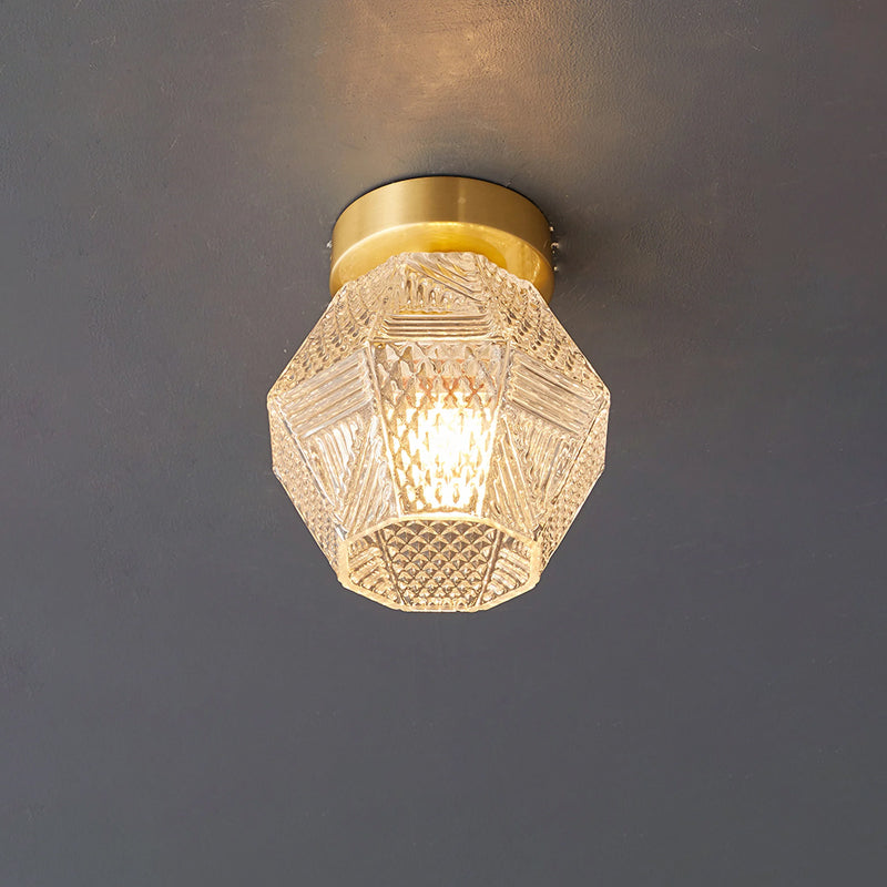Aurevia | Diamond Cut Glass Brass Art Deco Pendant Light