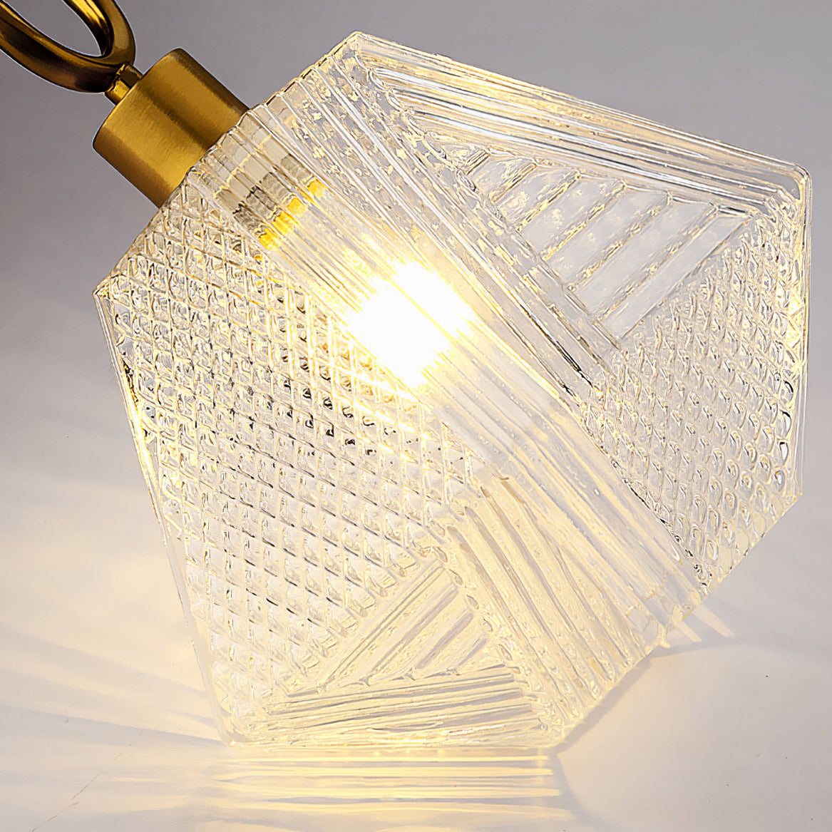 Aurevia | Diamond Cut Glass Brass Art Deco Pendant Light