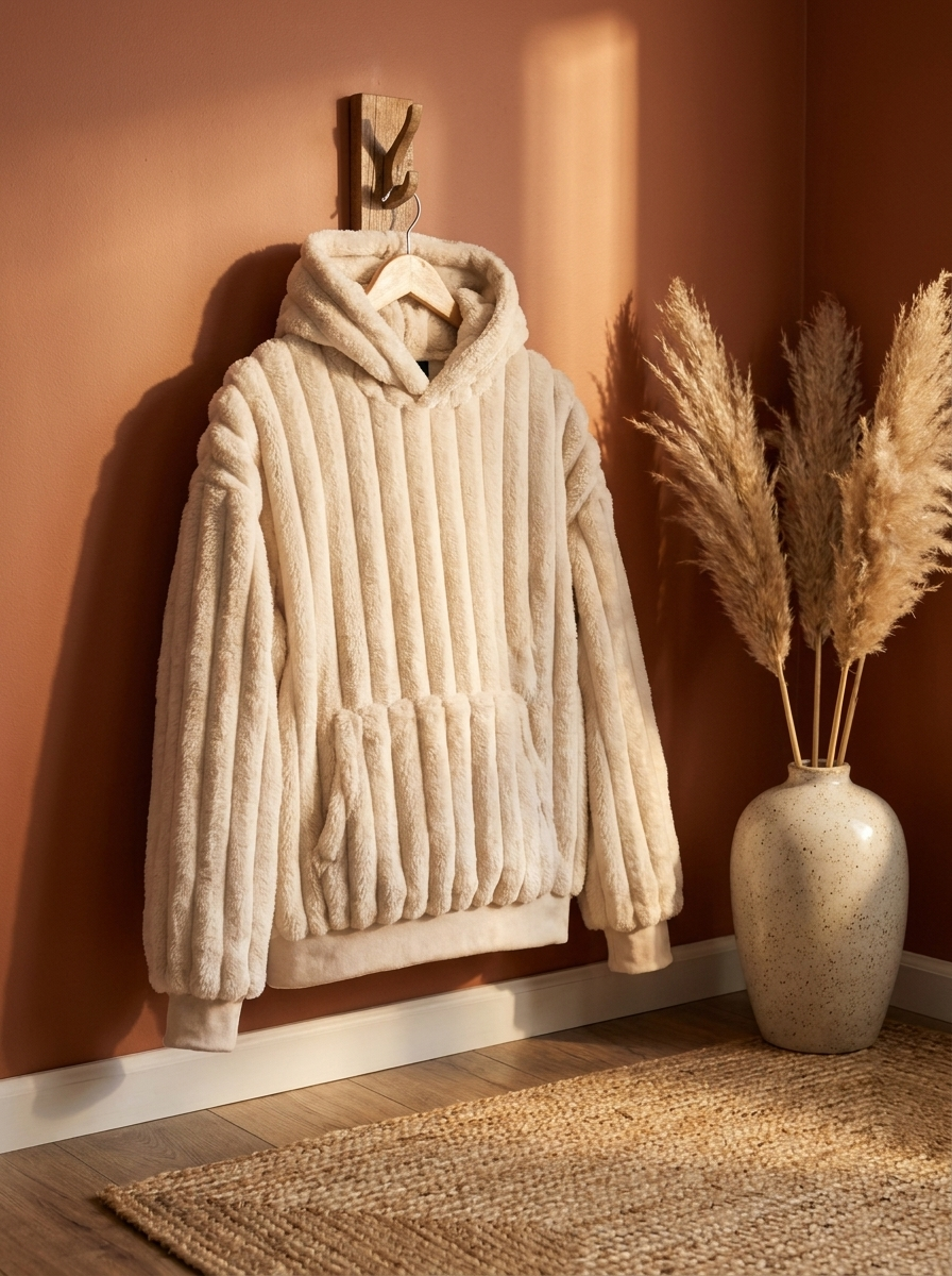Soft Fleece Blanket Hoodie for Lounging and WFH