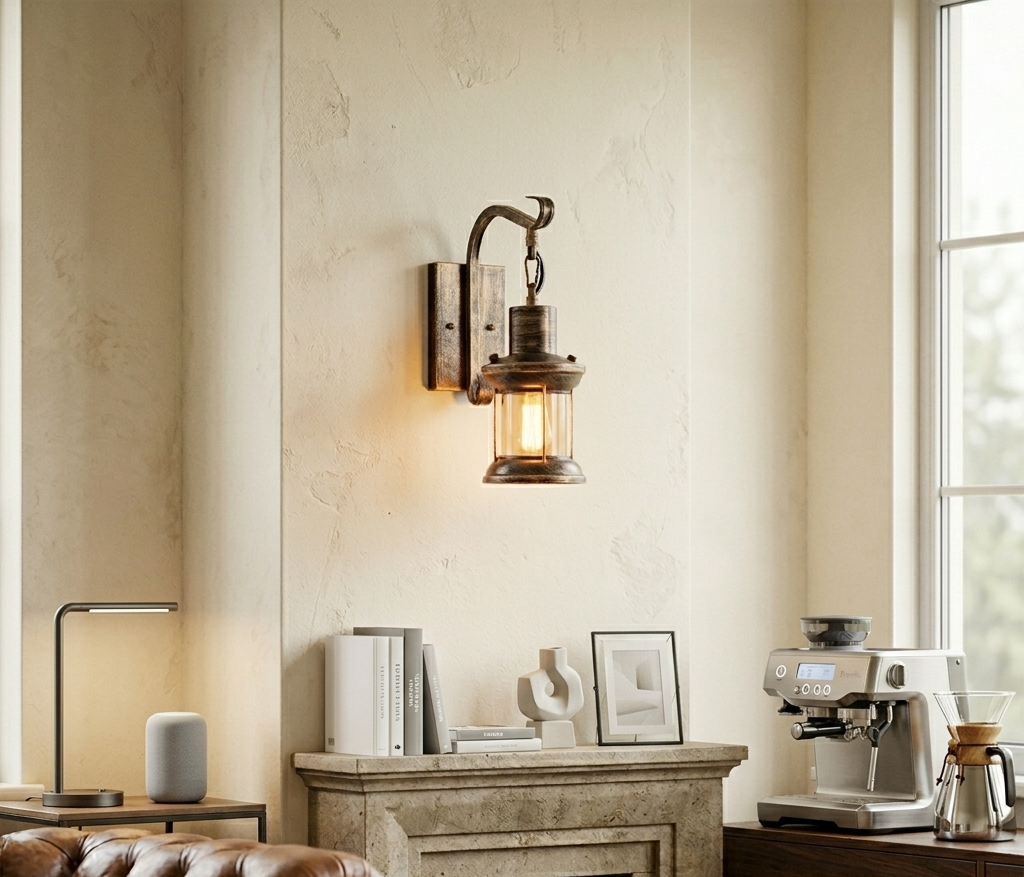 Beam | Retro Wall Sconce – Black Metal Indoor Light Fixture