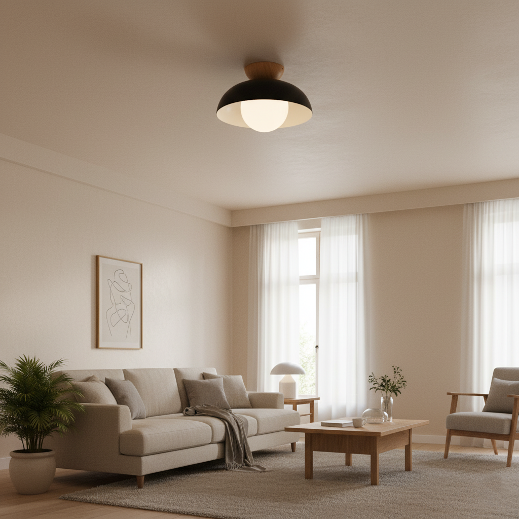 Elara | Scandinavian Iron Shade Ceiling Lamp