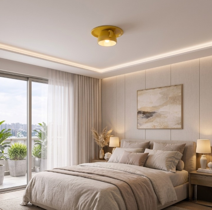 Keith | Modern Flush LED Coffee Cup Ceiling Light