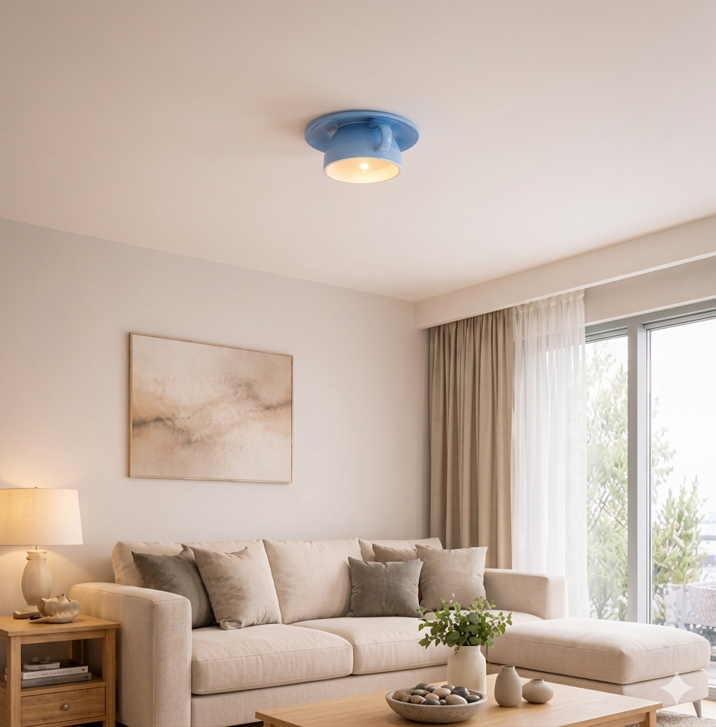 Keith | Modern Flush LED Coffee Cup Ceiling Light