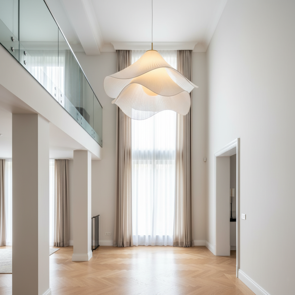 Sora | Japandi Fabric Pendant Light, Dimmable