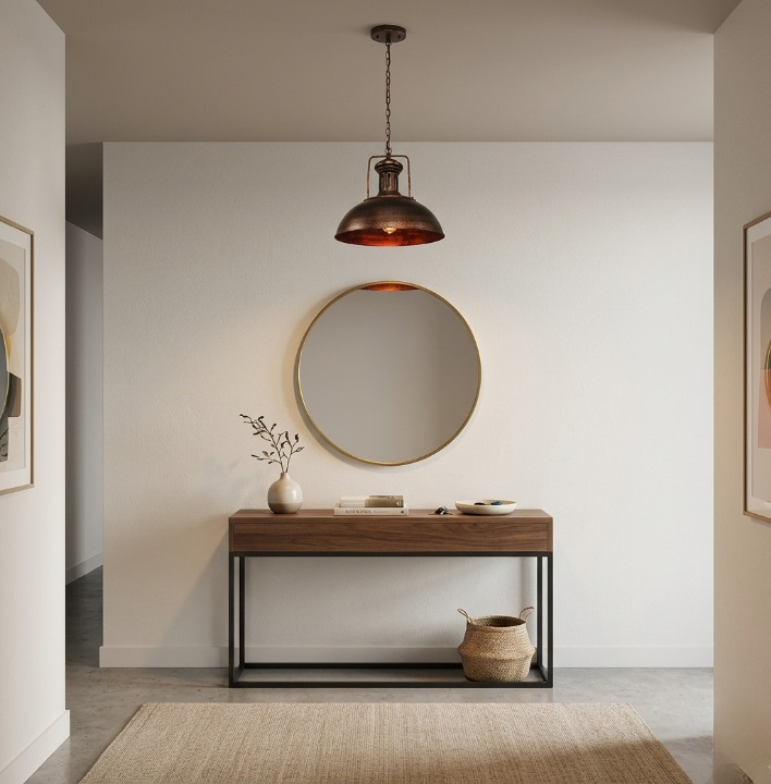 Carol | Rustic Dome Adjustable Chain Pendant Light