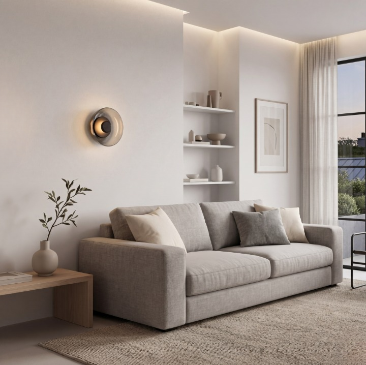 Ruben | Smokey LED Hardwired Warm Wall Light 