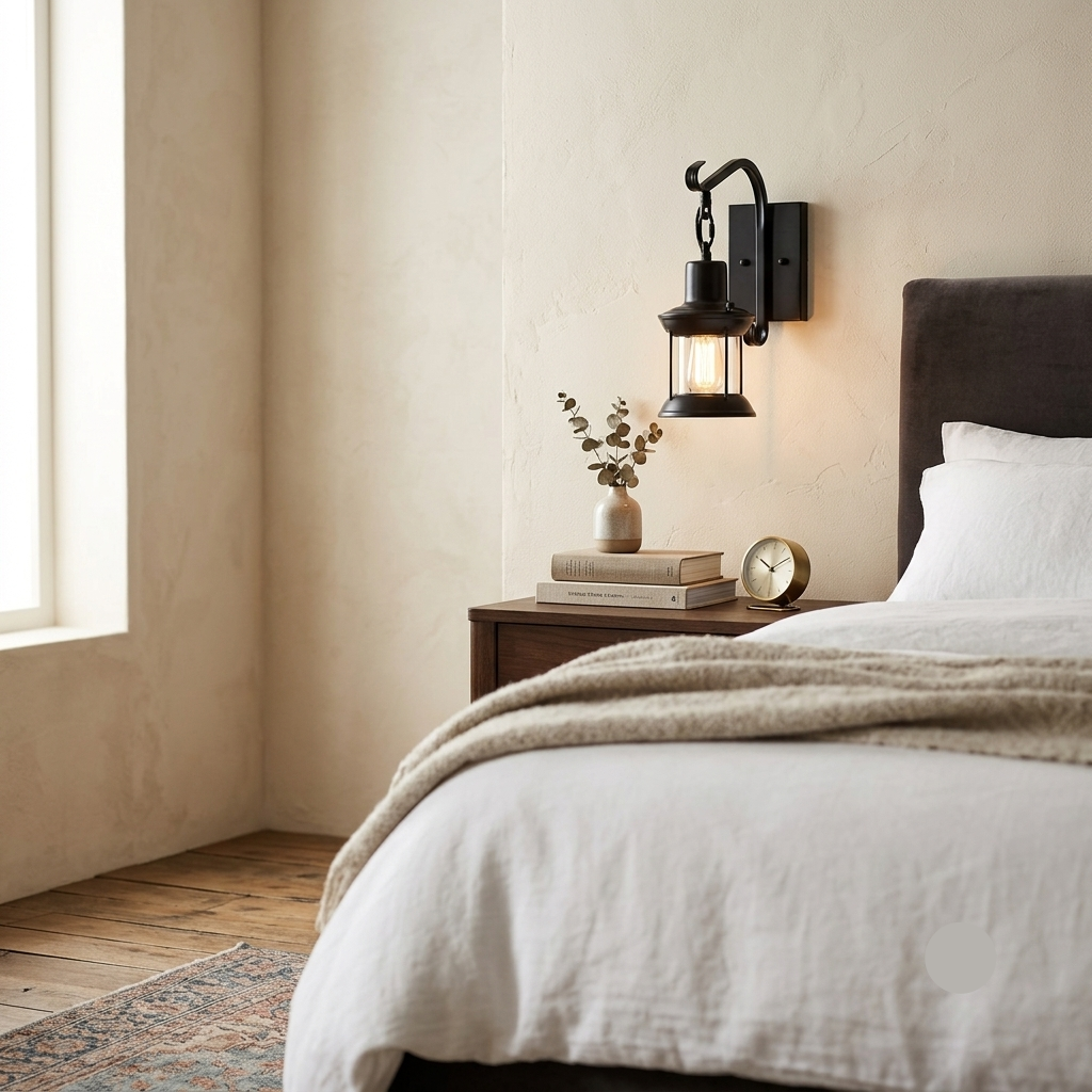 Beam | Retro Wall Sconce – Black Metal Indoor Light Fixture