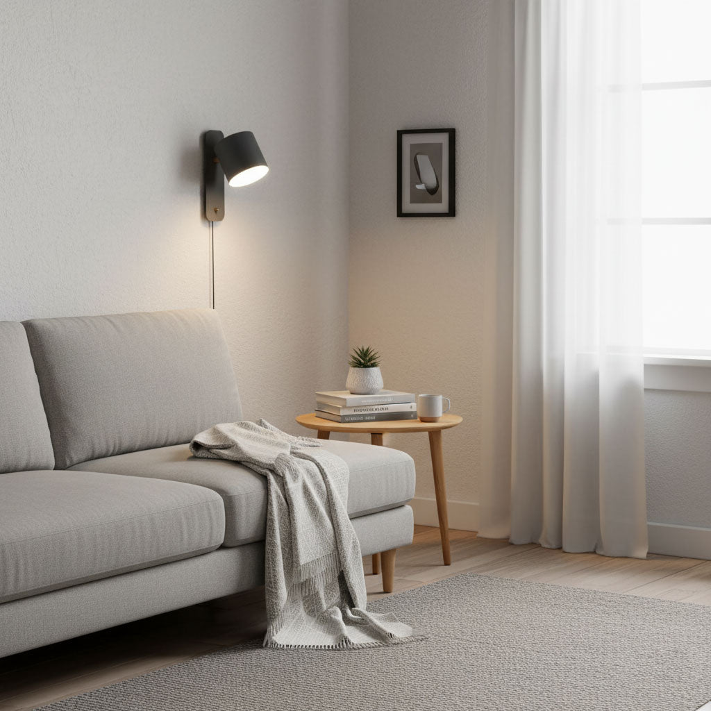 Vince | Directional Wall Lamp Plug-in Cylinder Bedside Reading