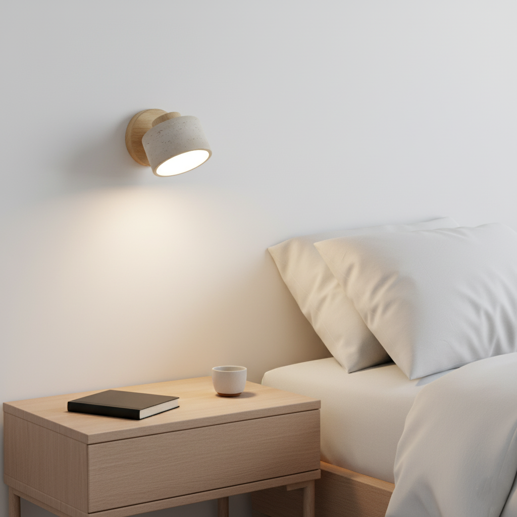Vida | Travertine Stone Bed Side Wall Light