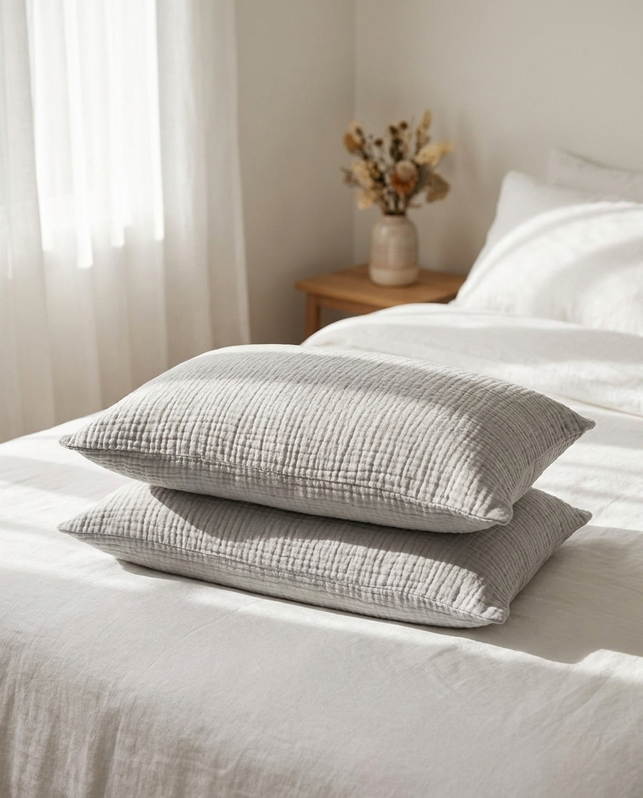 Breathable Muslin Pillowcase Set for Hair and Skin