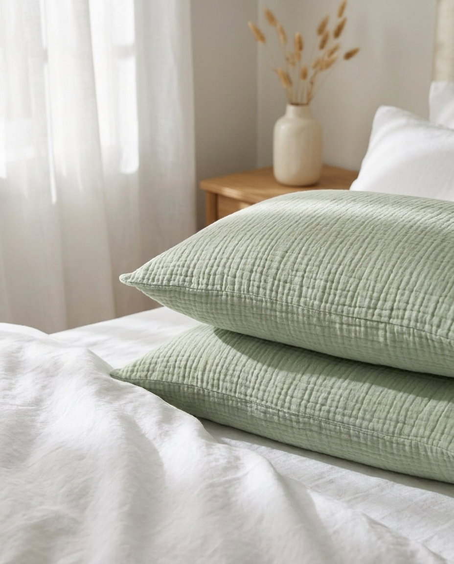 Breathable Muslin Pillowcase Set for Hair and Skin