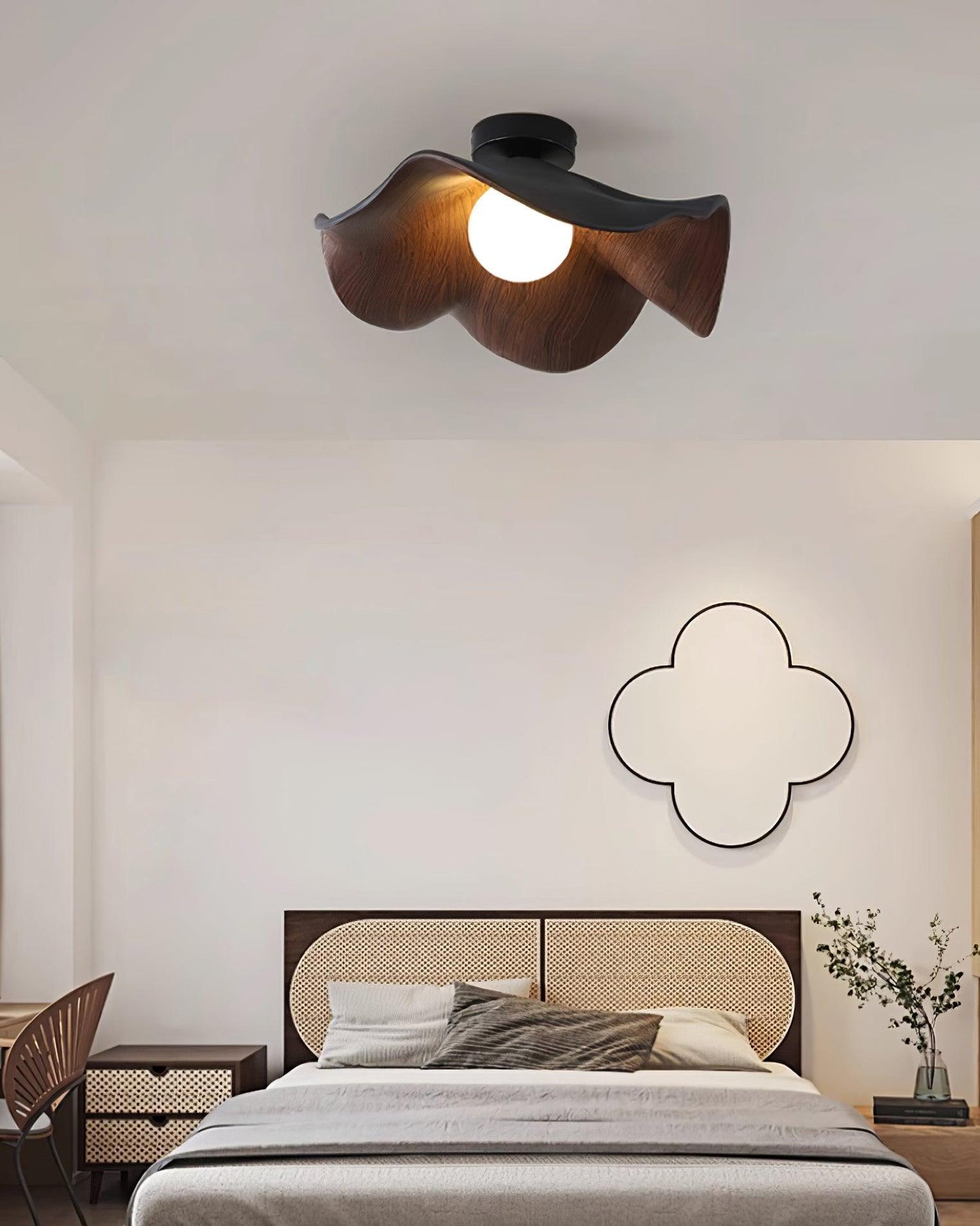 Isolde | LED Flush Mount Wood Bedroom Light Ceiling Lamp