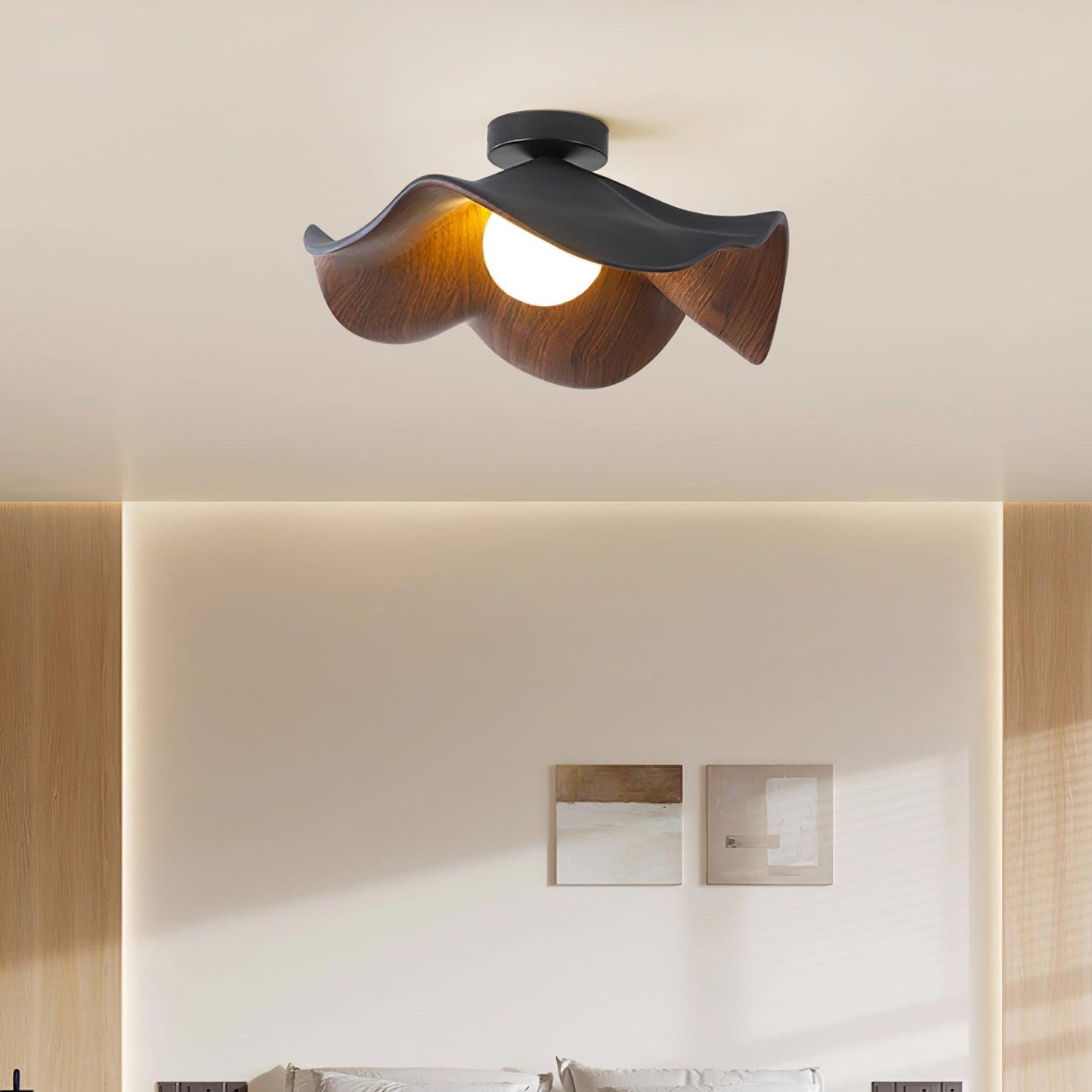 Isolde | LED Flush Mount Wood Bedroom Light Ceiling Lamp