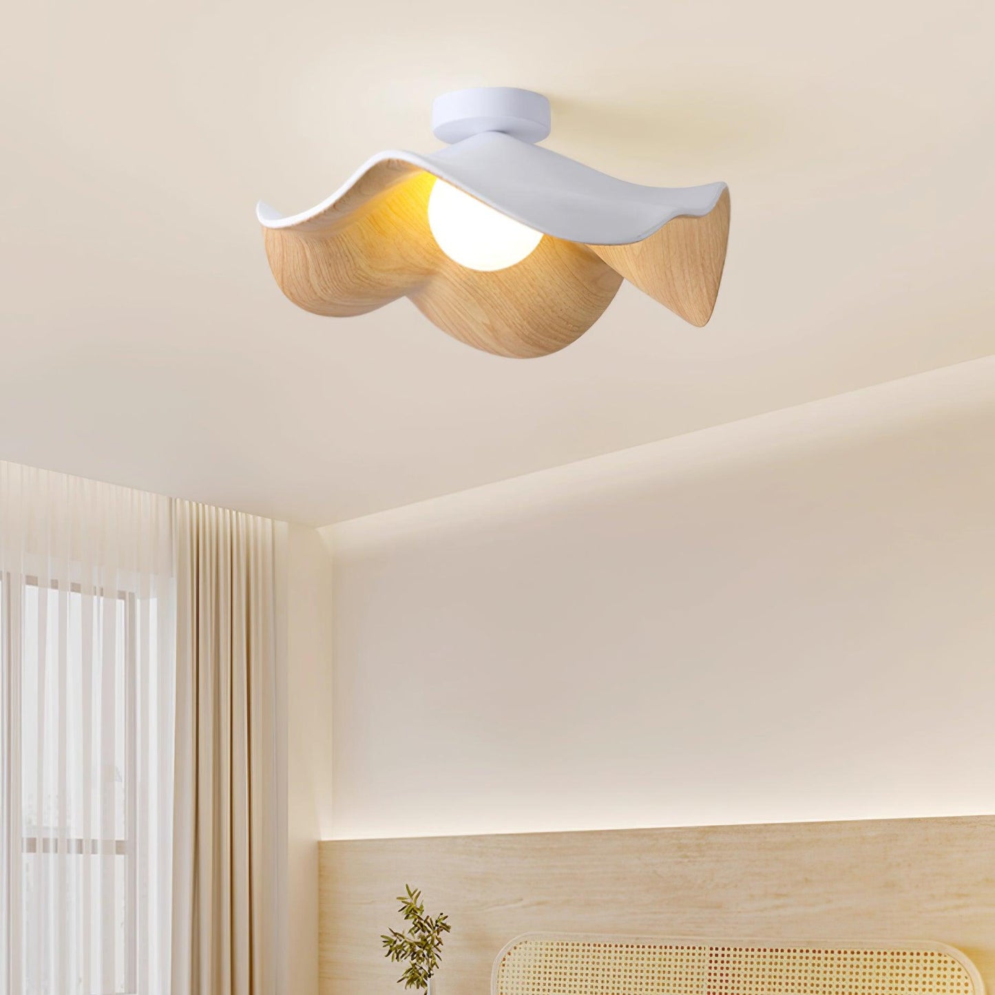 Isolde | LED Flush Mount Wood Bedroom Light Ceiling Lamp