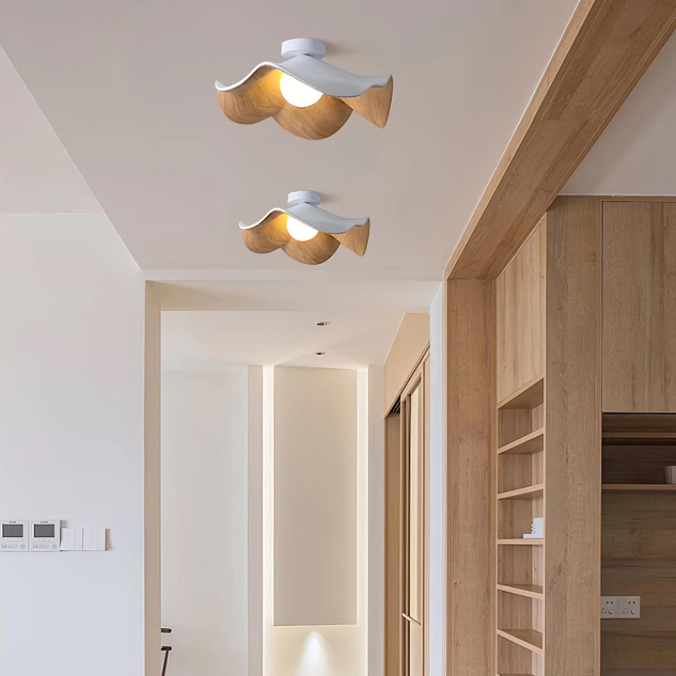 Isolde | LED Flush Mount Wood Bedroom Light Ceiling Lamp