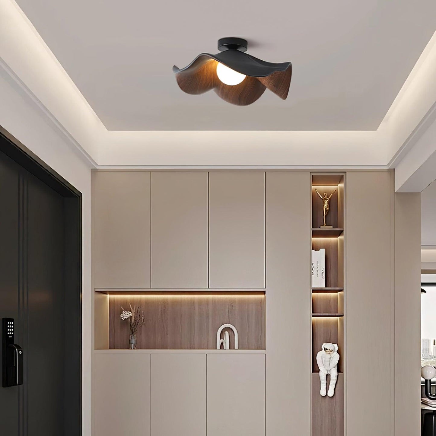 Isolde | LED Flush Mount Wood Bedroom Light Ceiling Lamp