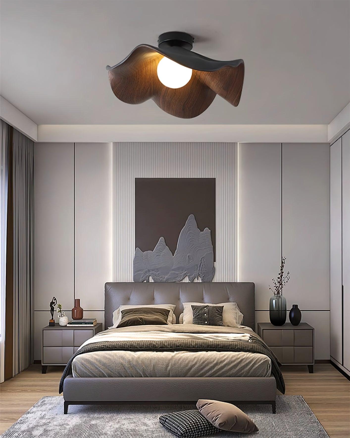 Isolde | LED Flush Mount Wood Bedroom Light Ceiling Lamp