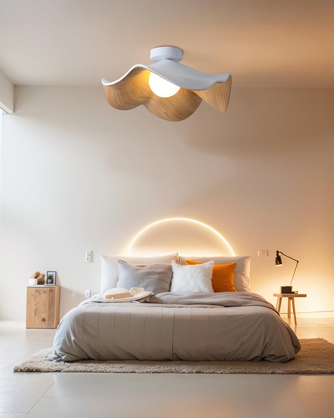 Isolde | LED Flush Mount Wood Bedroom Light Ceiling Lamp