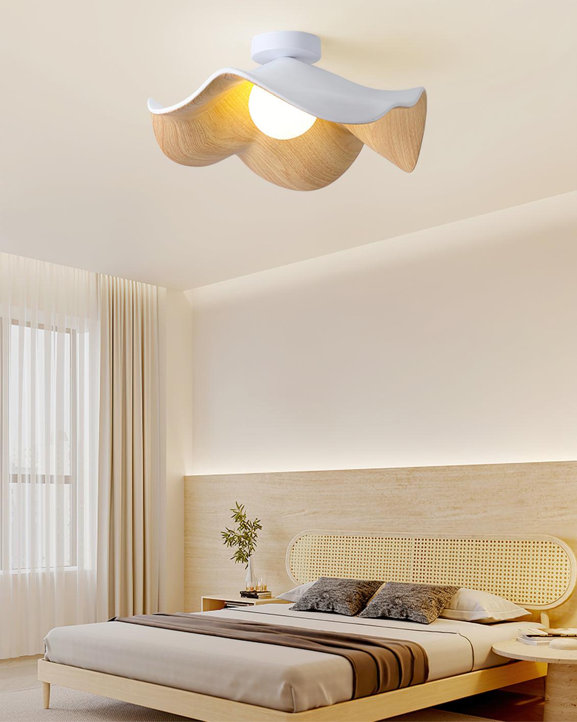 Isolde | LED Flush Mount Wood Bedroom Light Ceiling Lamp