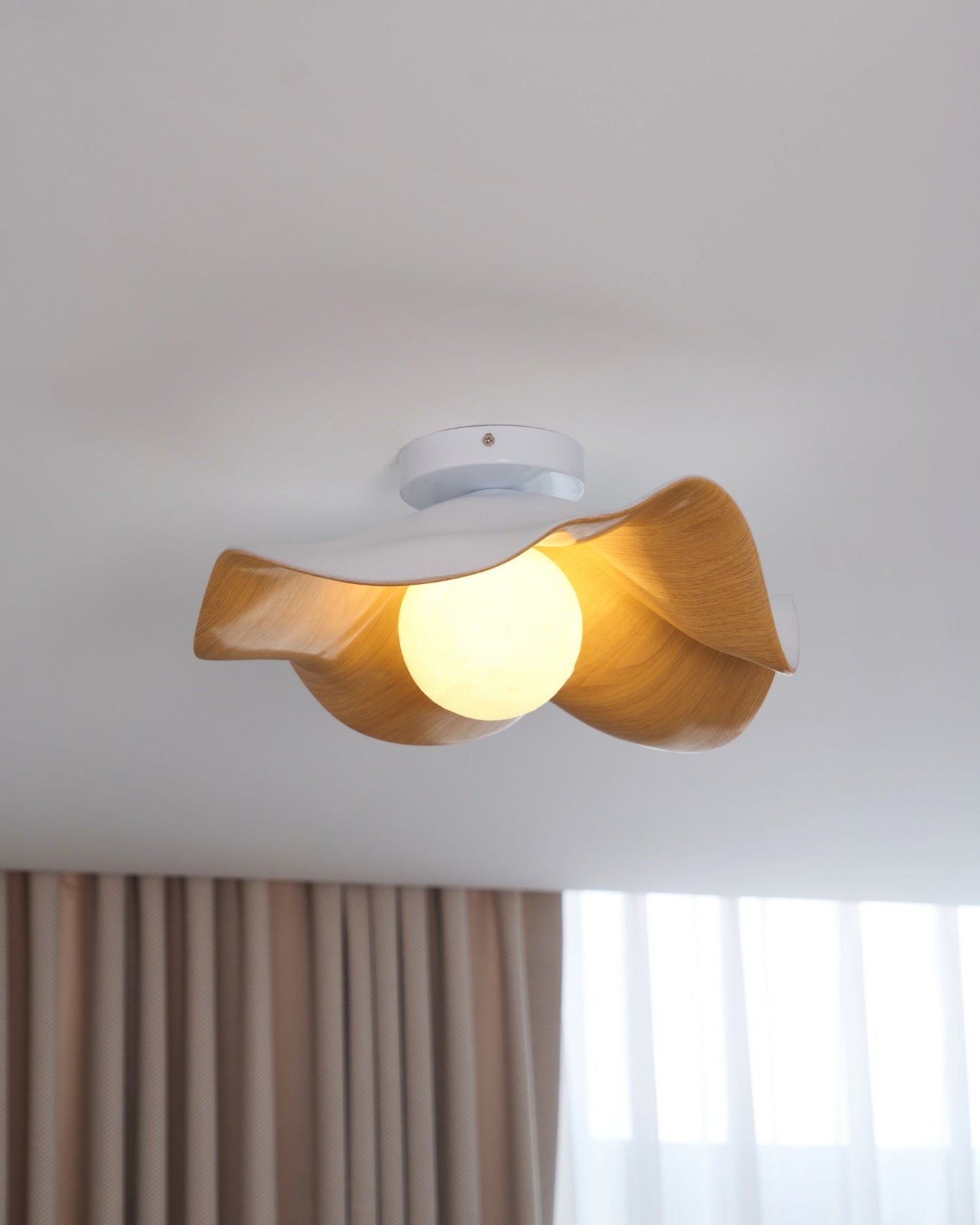 Isolde | LED Flush Mount Wood Bedroom Light Ceiling Lamp