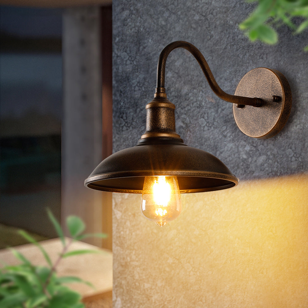 Solare | Outdoor Vintage Bowl-Shaped Wall Lantern