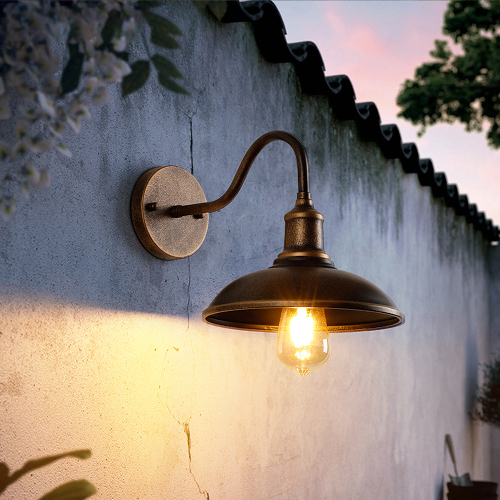 Solare | Outdoor Vintage Bowl-Shaped Wall Lantern