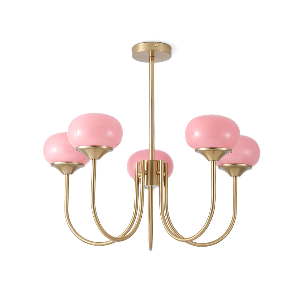 Amara | Round Pink Chandelier Acrylic Light for Living Room & Bedroom