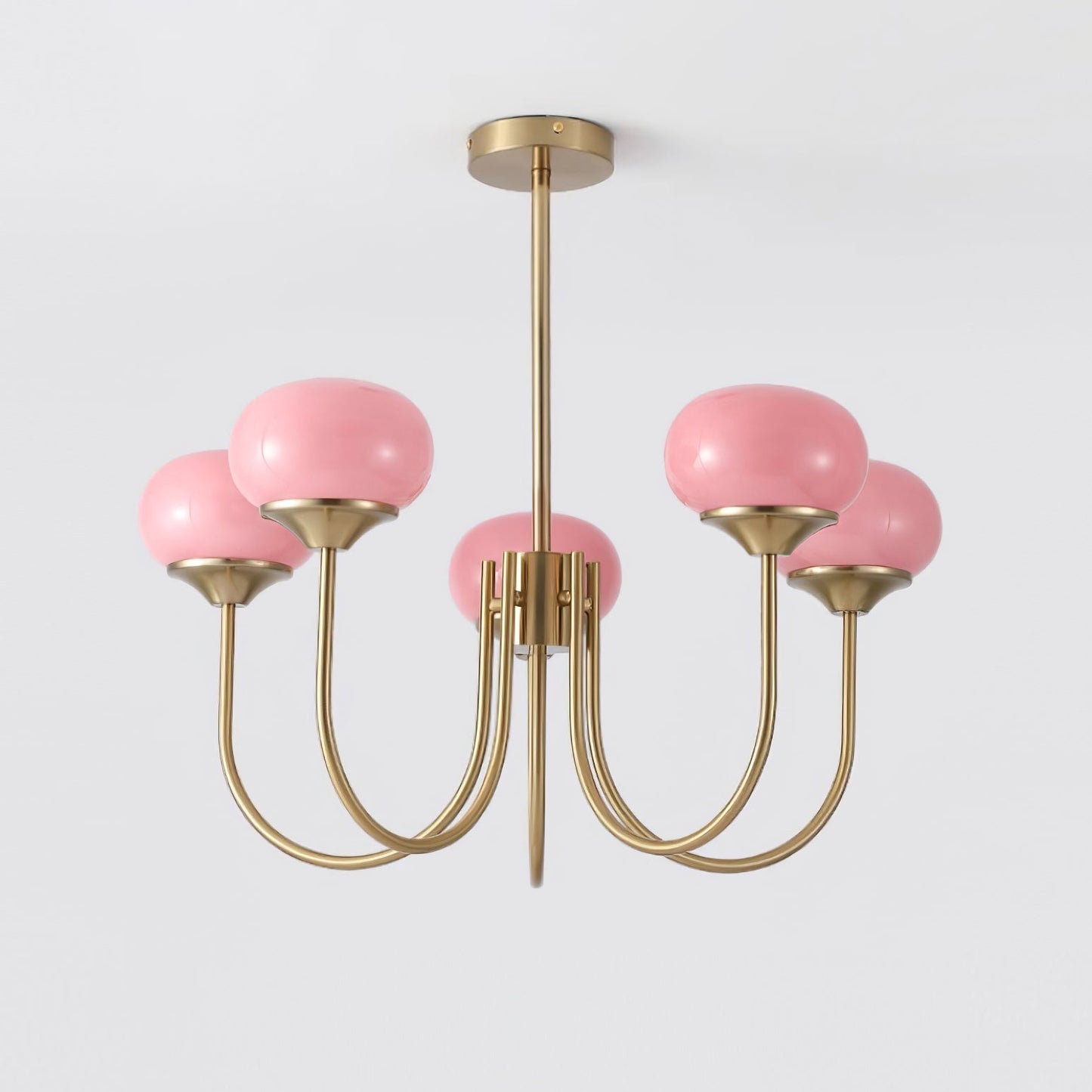 Amara | Round Pink Chandelier Acrylic Light for Living Room & Bedroom