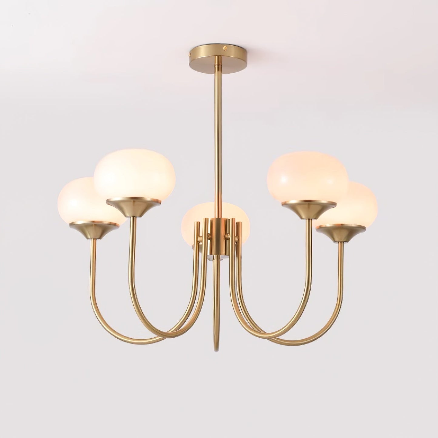 Amara | Round Pink Chandelier Acrylic Light for Living Room & Bedroom