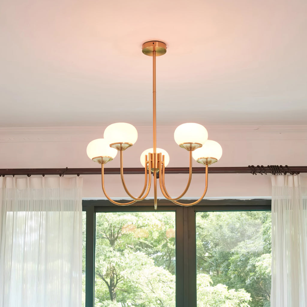 Amara | Round Pink Chandelier Acrylic Light for Living Room & Bedroom