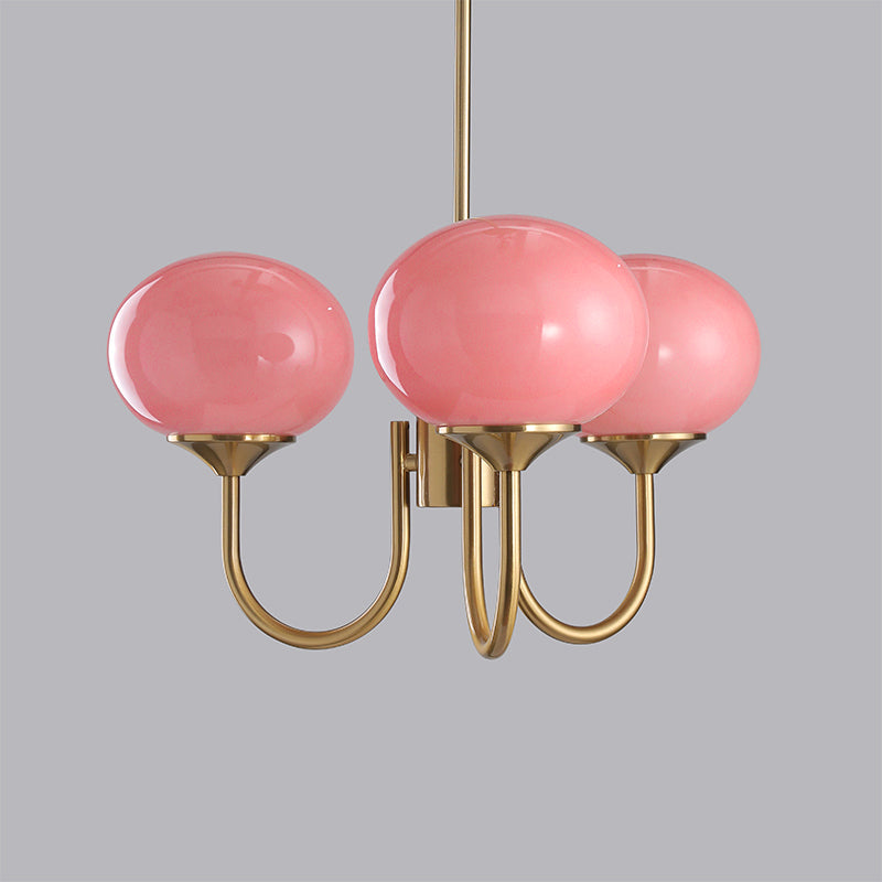 Amara | Round Pink Chandelier Acrylic Light for Living Room & Bedroom