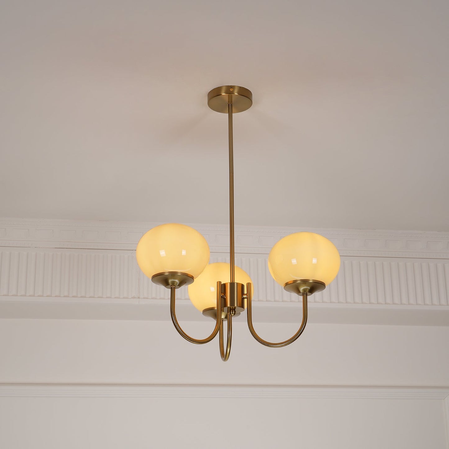 Amara | Round Pink Chandelier Acrylic Light for Living Room & Bedroom
