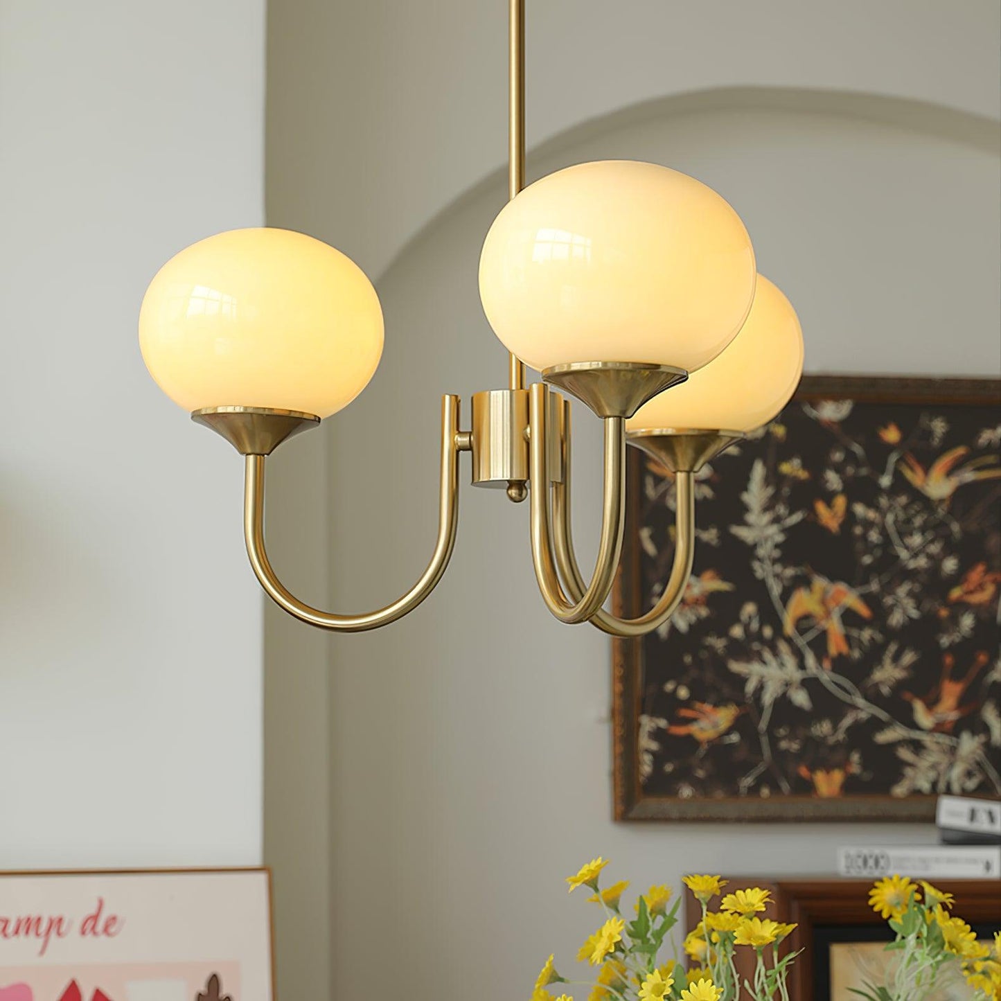 Amara | Round Pink Chandelier Acrylic Light for Living Room & Bedroom