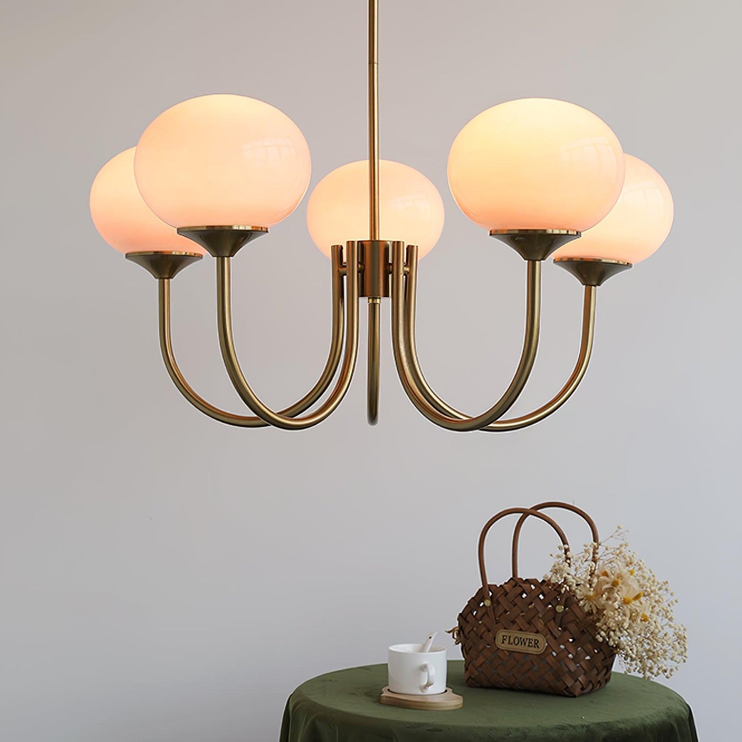 Amara | Round Pink Chandelier Acrylic Light for Living Room & Bedroom