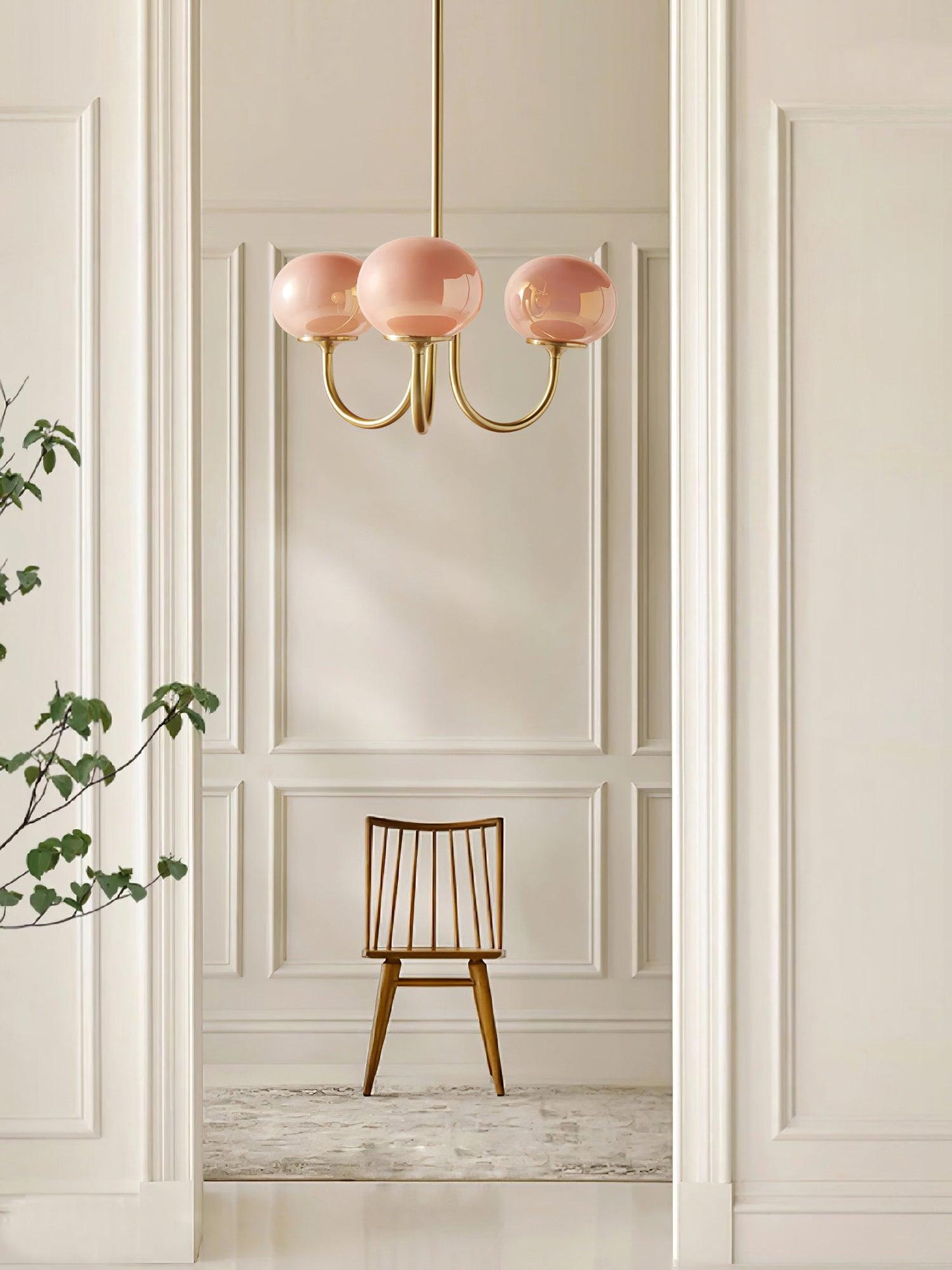 Amara | Round Pink Chandelier Acrylic Light for Living Room & Bedroom