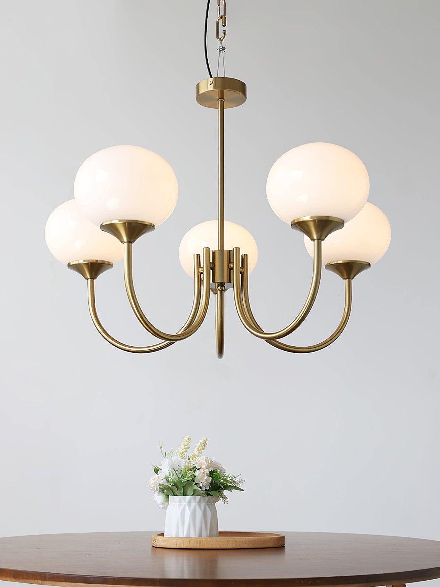 Amara | Round Pink Chandelier Acrylic Light for Living Room & Bedroom