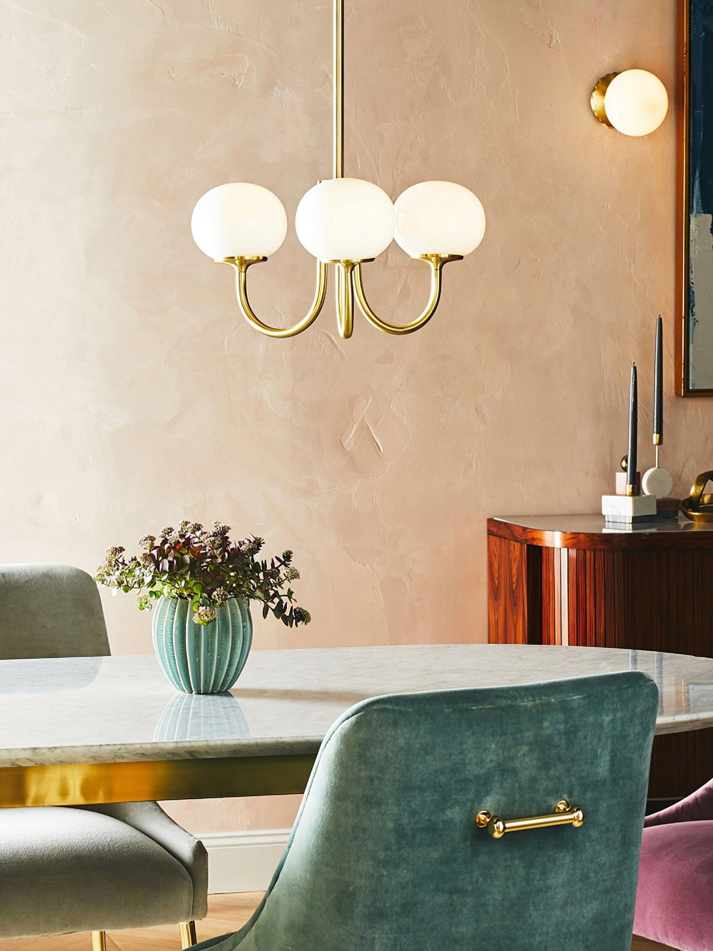 Amara | Round Pink Chandelier Acrylic Light for Living Room & Bedroom