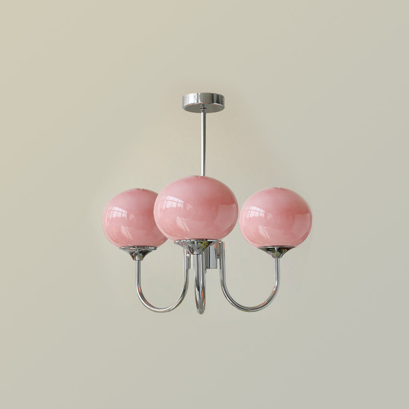 Amara | Round Pink Chandelier Acrylic Light for Living Room & Bedroom